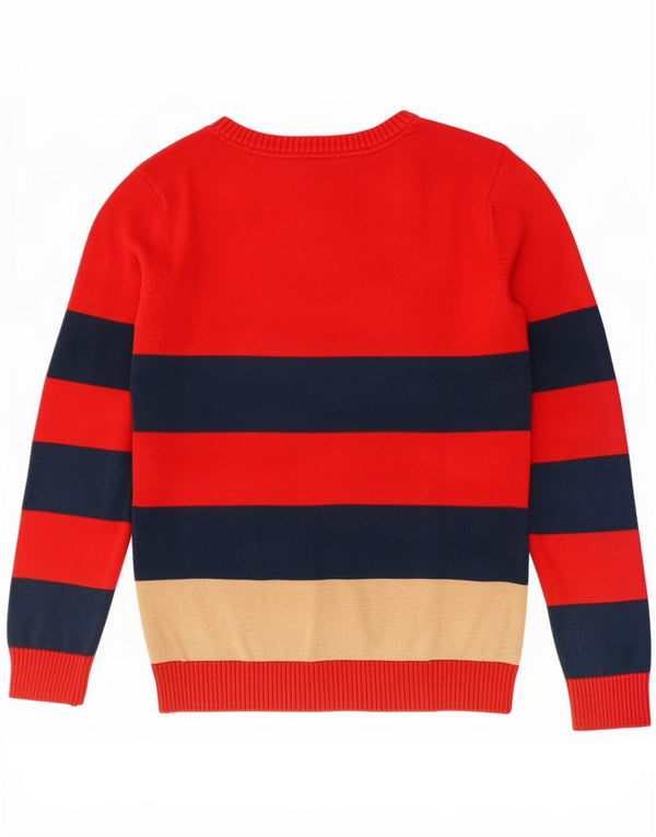 Tommy Hilfiger ženski džemper s veznim izrezom UK 14 srednje crvene pruge