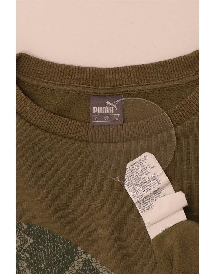 Puma muška majica s grafičkim motivima XL kaki pamuk