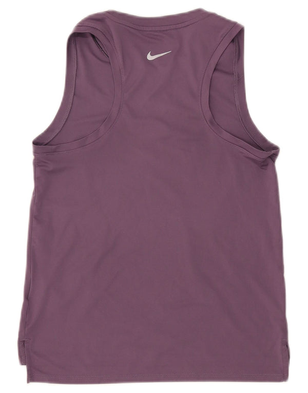 NIKE Ženski Dri Fit grafički prsluk UK 6 XS Ljubičasti poliester