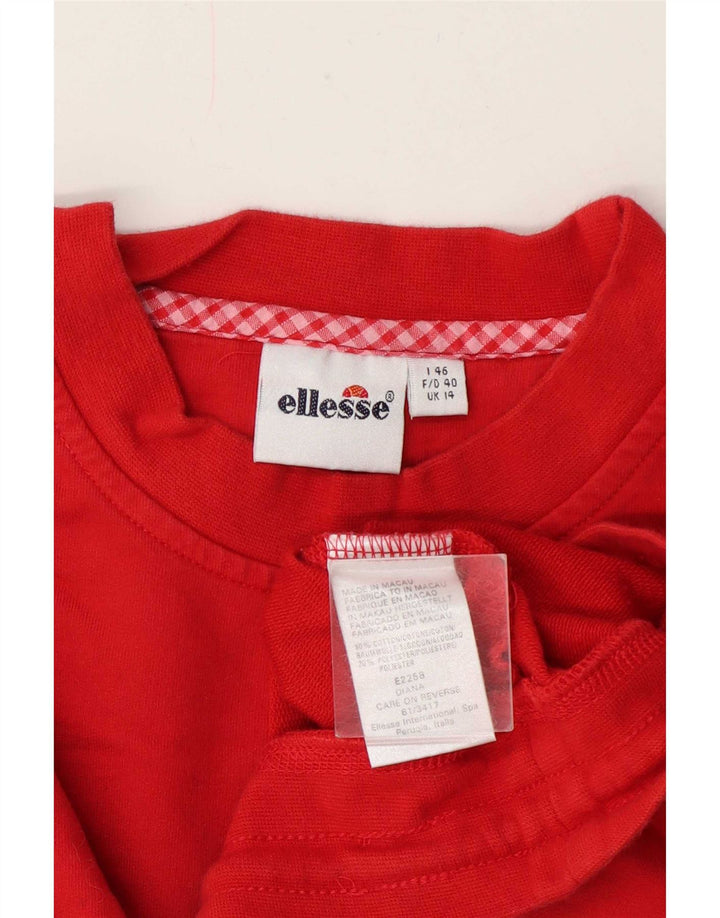 Ellesse Ženski kratki džemper UK 14 Srednje crveni pamuk
