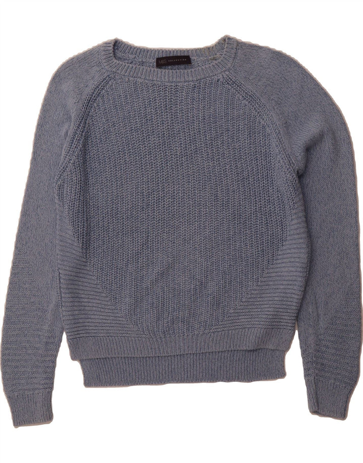 MARKS & SPENCER Womens Boat Neck Jumper Sweater UK 10 Small  Blue Vintage Marks & Spencer and Second-Hand Marks & Spencer from Messina Hembry 