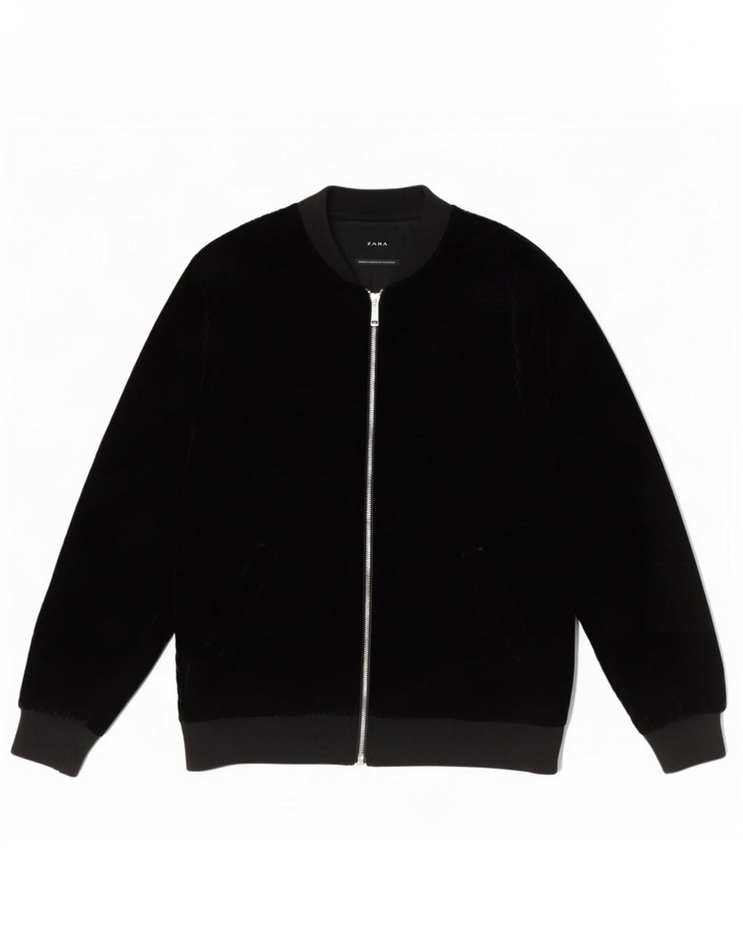 Zara muška bomber jakna UK 40 veliki crni poliester