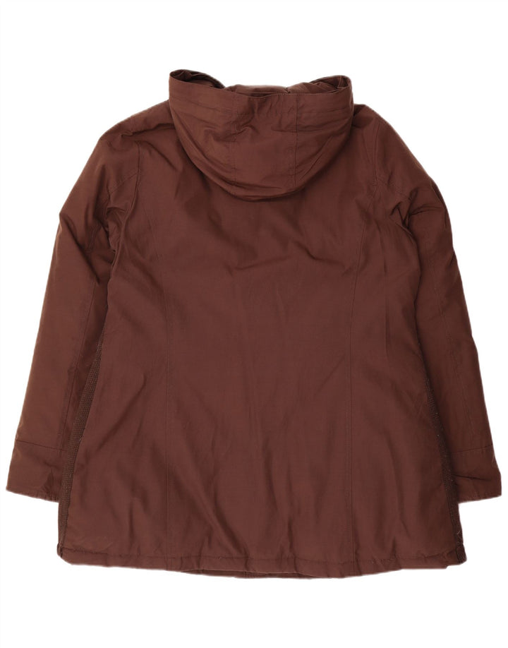 KANADSKI ženski podstavljeni kaput s kapuljačom UK 16 Veliki smeđi poliester