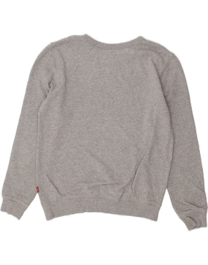 LEVI'S Boys Graphic Sweatshirt Jumper 15-16 Years Grey Cotton Vintage Levi's and Second-Hand Levi's from Messina Hembry 