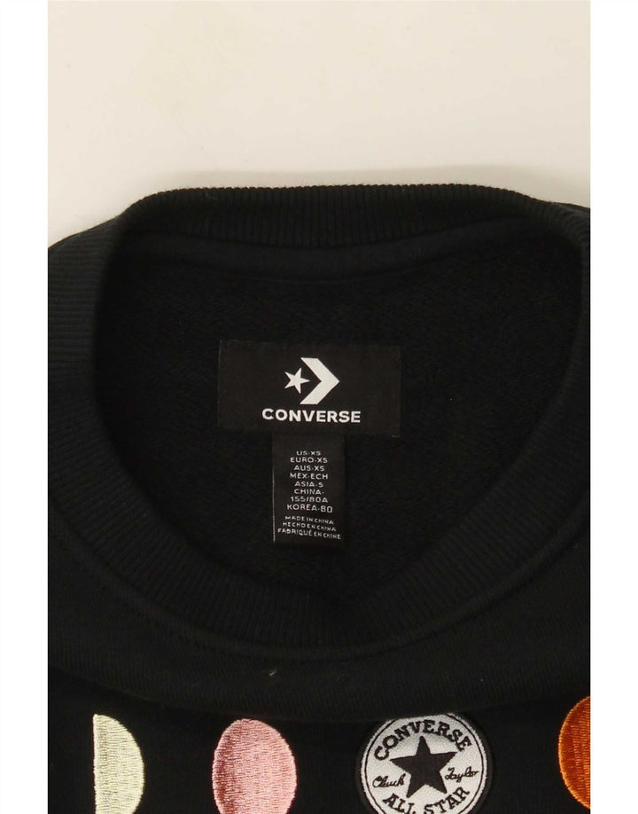 Converse ženska prekomjerna majica s kratkim grafičkim motivima UK 6 XS crna