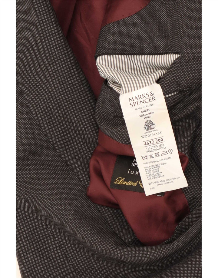 Marks & Spencer muški dugi sako sa 2 gumba UK 42 velika siva vunena