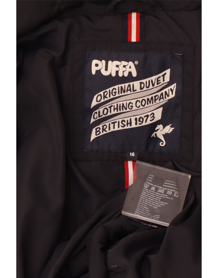 PUFFA ženska podstavljena jakna UK 16 veliki crni poliester