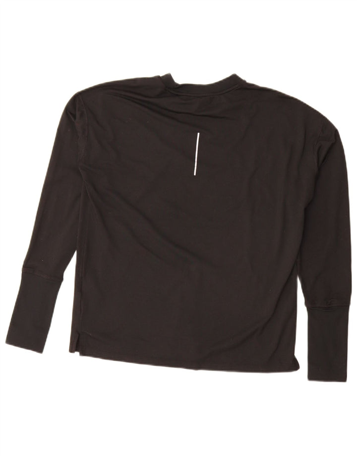 Nike Ženska Dri Fit prevelika majica dugih rukava UK 10 mala crna poliester