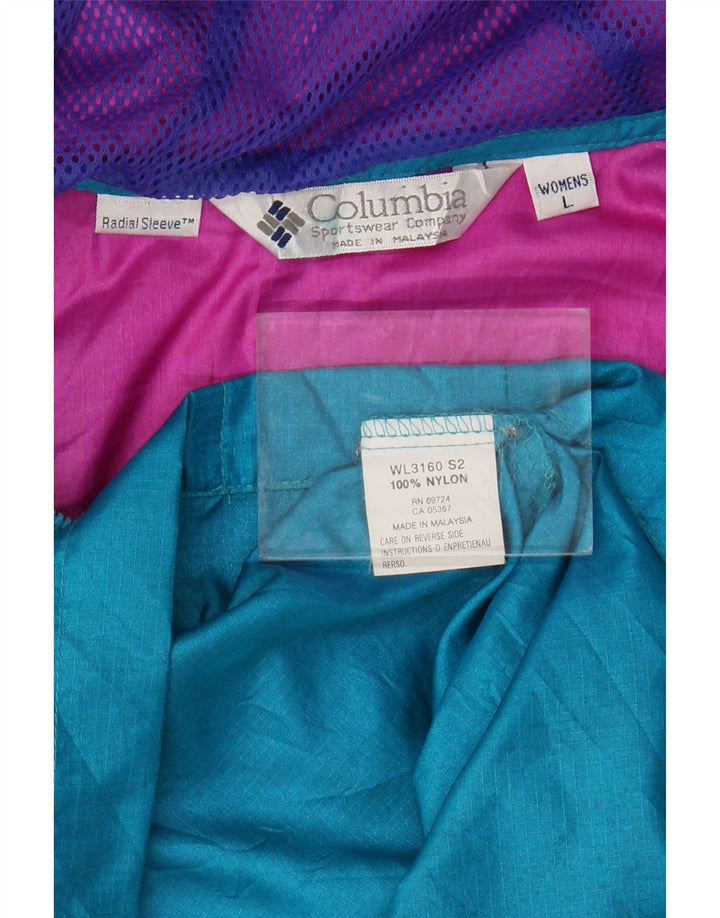 COLUMBIA ženska prevelika anorak jakna UK 16 veliki tirkizni blok boja