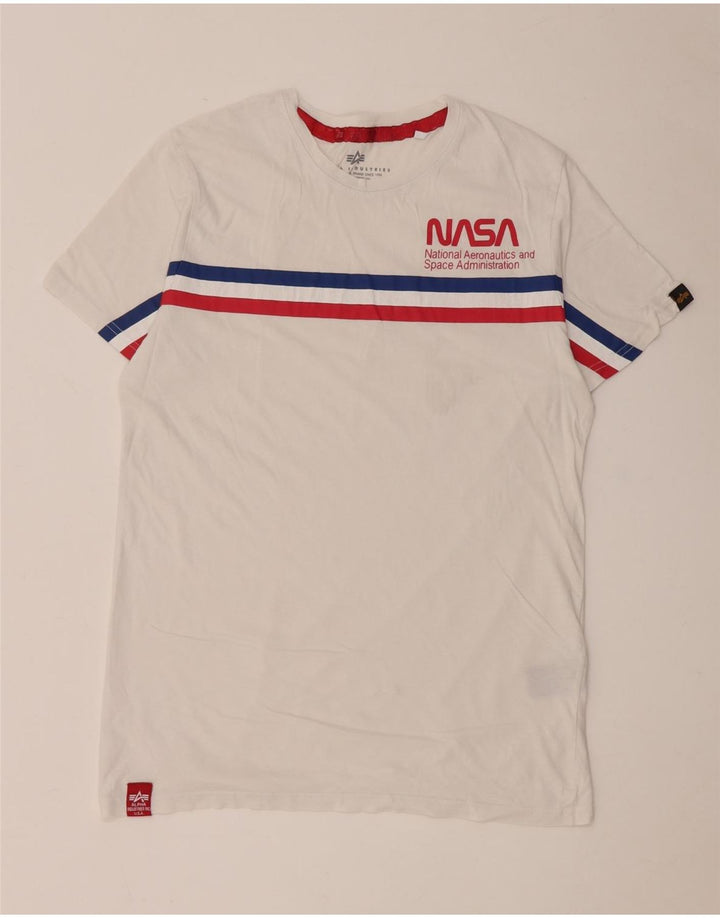 Alpha Industries Muška majica kratkih rukava srednje veličine s bijelim prugama