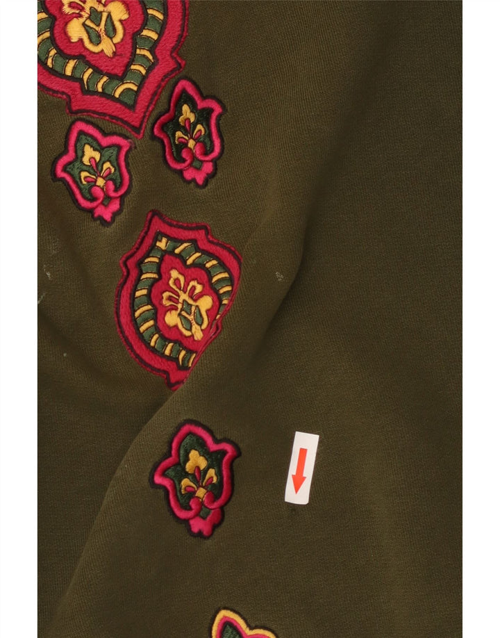 Jaeger ženska majica prekomjerne dužine UK 12 Srednji kaki cvjetni pamuk