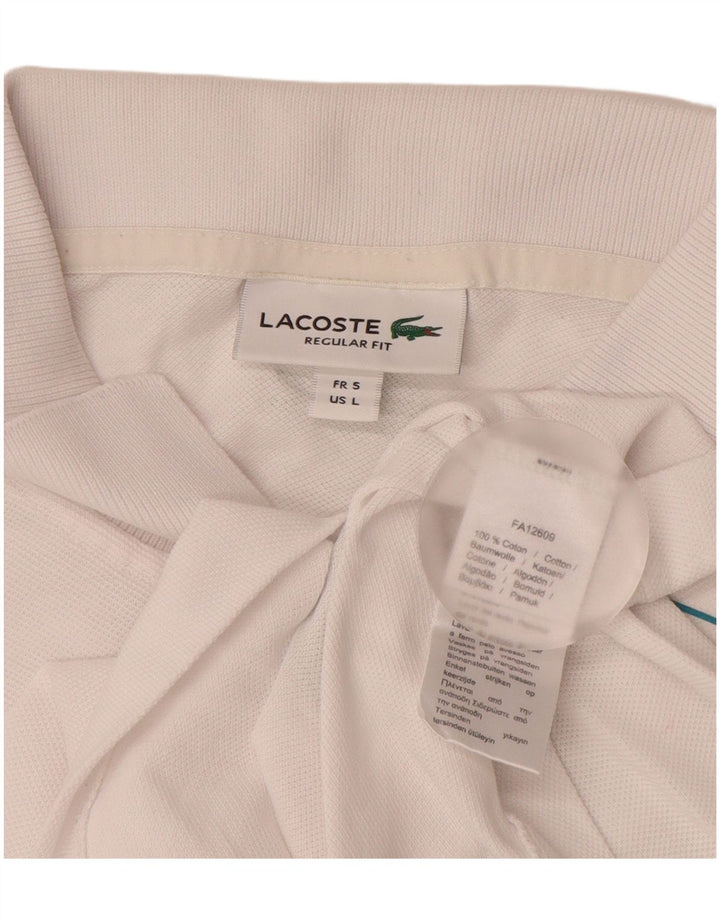 LACOSTE muška polo majica regularnog kroja Graphic, velika bijela pamučna veličina 5
