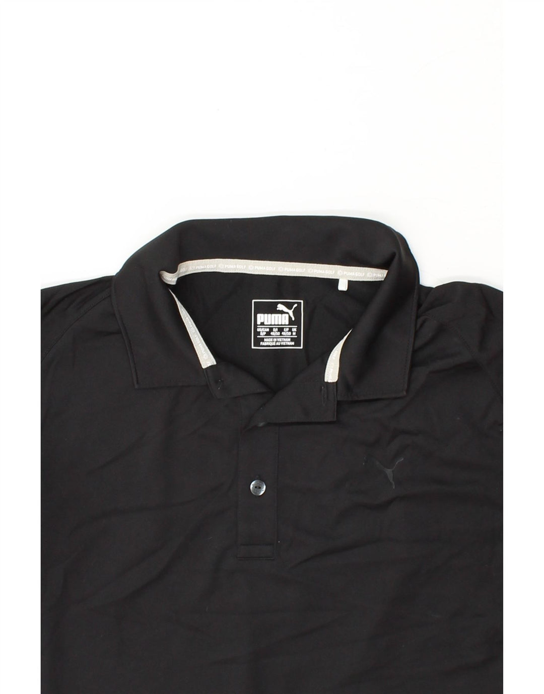 PUMA Mens Polo Shirt Medium Black Polyester Vintage Puma and Second-Hand Puma from Messina Hembry 