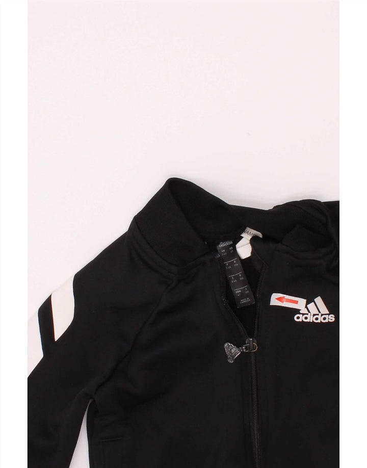 Gornja jakna od trenirke Adidas za dječake 3-4 godine, crna poliesterska boja