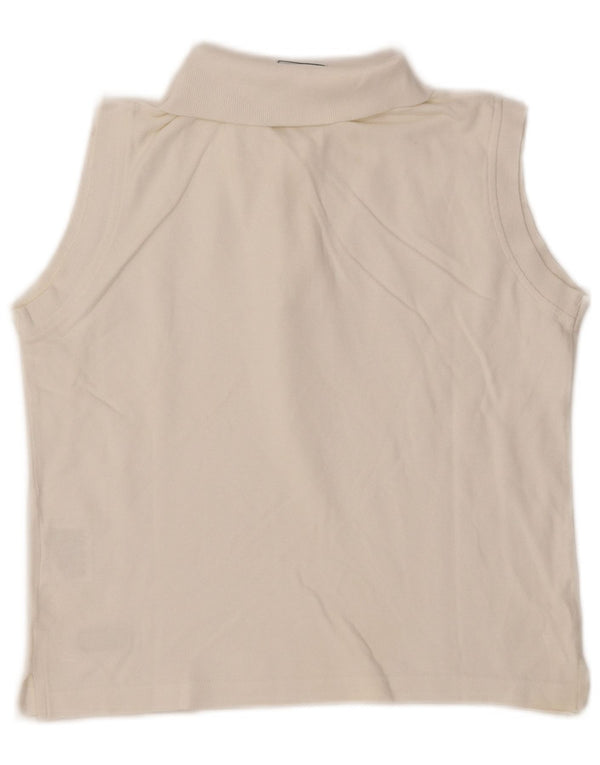 CHAMPION Ženska skraćena polo majica bez rukava UK 16 Veliki bijeli pamuk