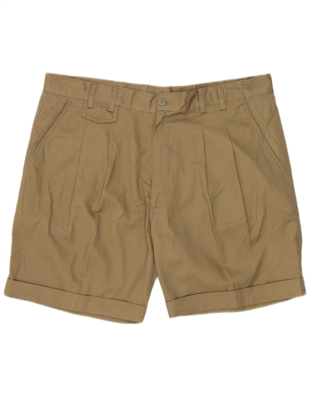 Vintage muške kratke chino hlače s klinovima IT 54 2XL W36 bež poliester
