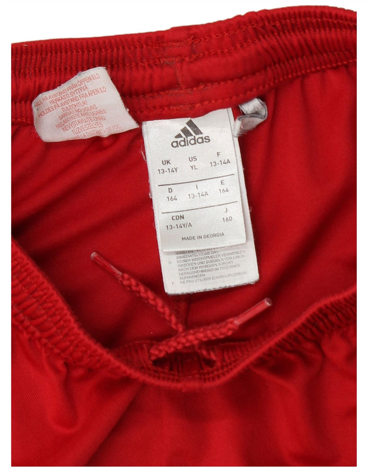 Sportske kratke hlače Adidas Climalite za dječake 13-14 godina, crveni poliester