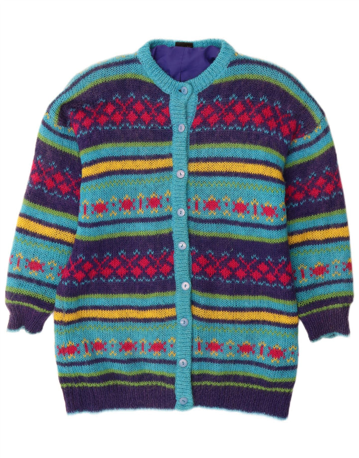 Vintage ženski kardigan džemper UK 14 srednje raznobojni Fair Isle