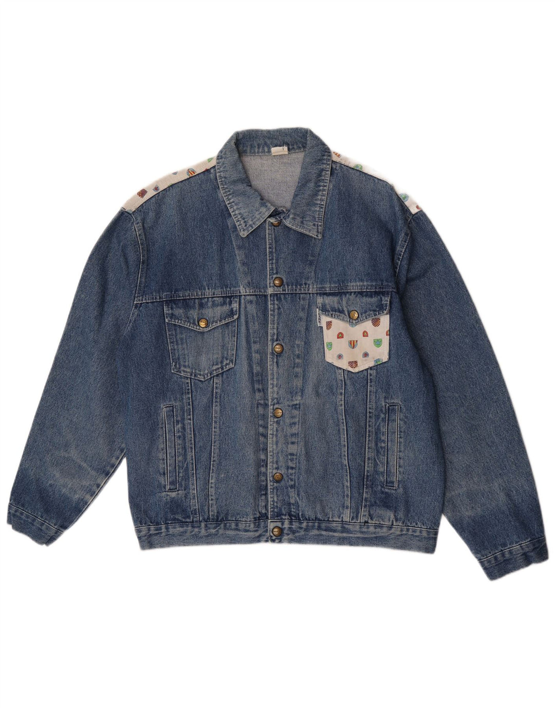 CLARK muška traper jakna UK 40 Large Blue Patchwork