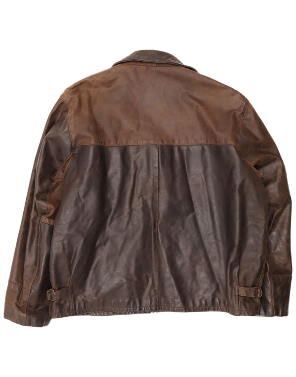Vintage muška kožna jakna UK 44 2XL smeđa