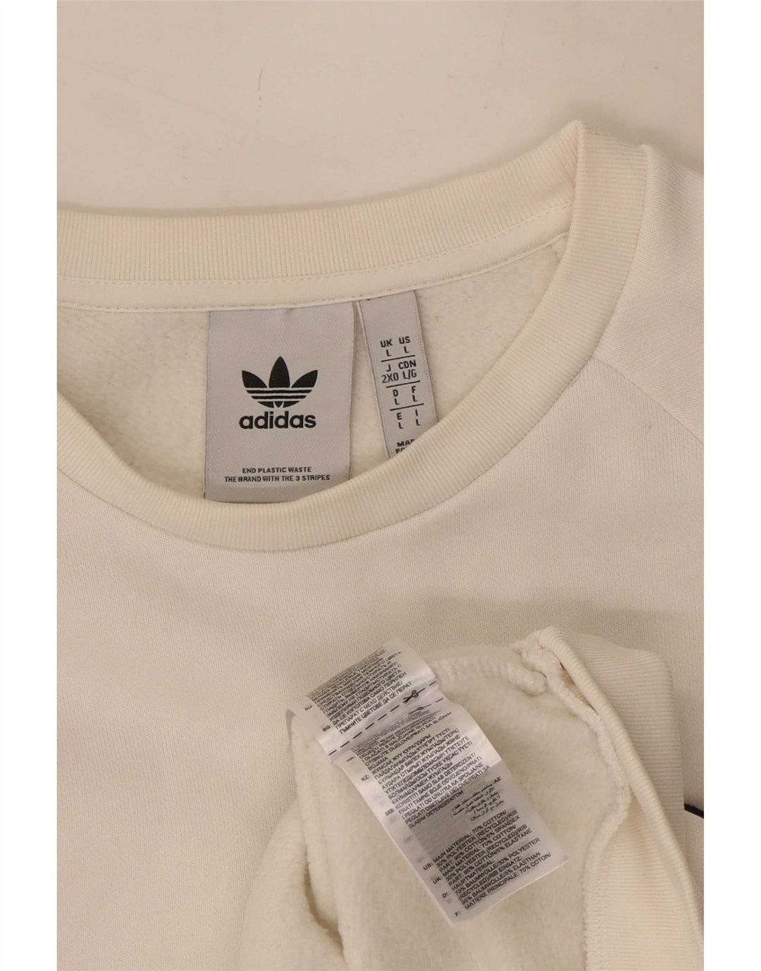 Veliki bijeli pamučni muški džemper Adidas