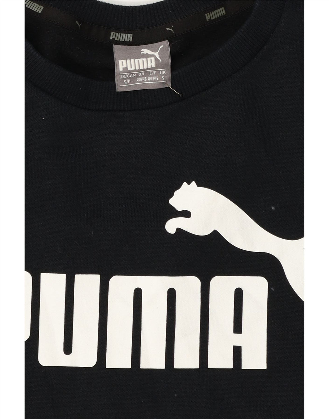 PUMA Mens Graphic Sweatshirt Jumper Small Black Cotton Vintage Puma and Second-Hand Puma from Messina Hembry 