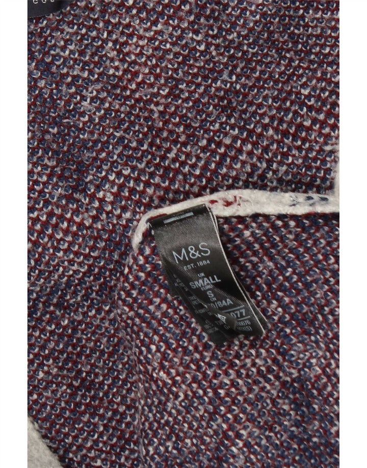 Marks & Spencer ženski dugi kardigan pulover UK 10 Mali sivi karirani