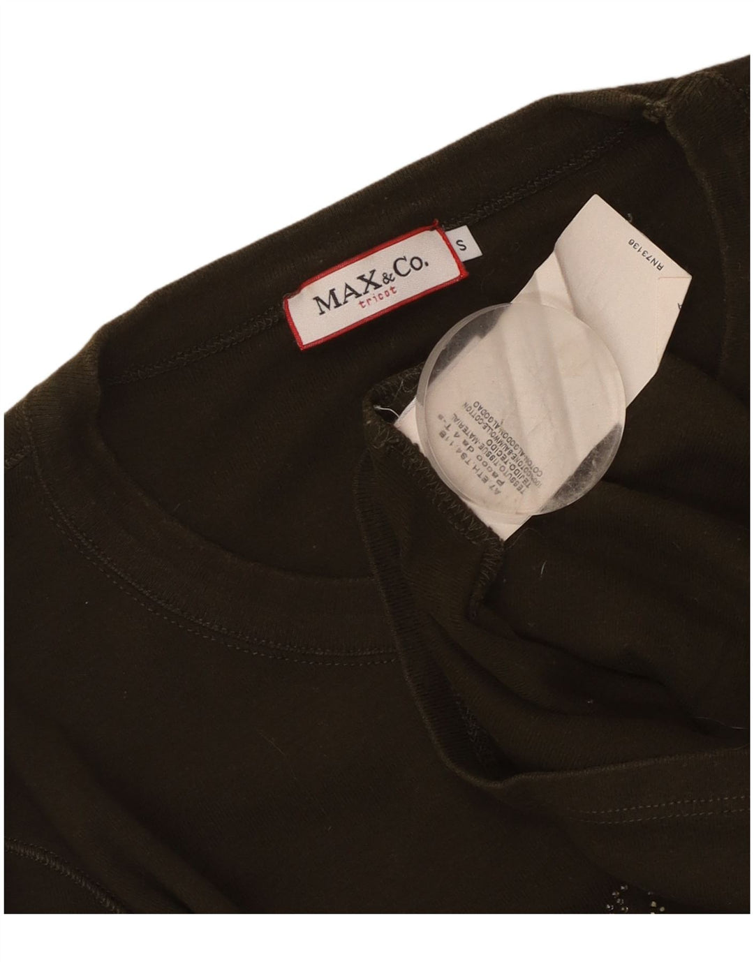 Max & Co. Ženska majica dugih rukava s grafikom UK 8, mali kaki pamuk