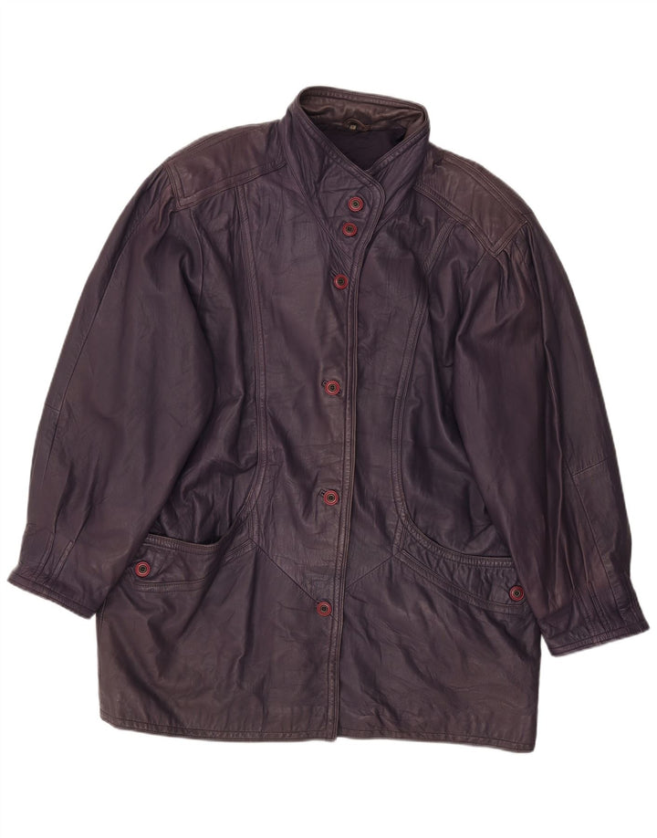 VINTAGE ženski kožni kaput EU 48 2XL ljubičasta koža