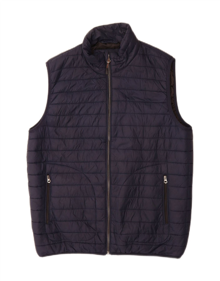 Zara Mens Padded Gilet UK 38 Srednji tamnoplavi najlon
