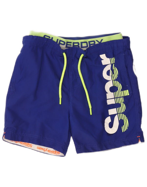 Superdry muške kratke hlače za kupanje s grafičkim motivima, mali plavi poliester