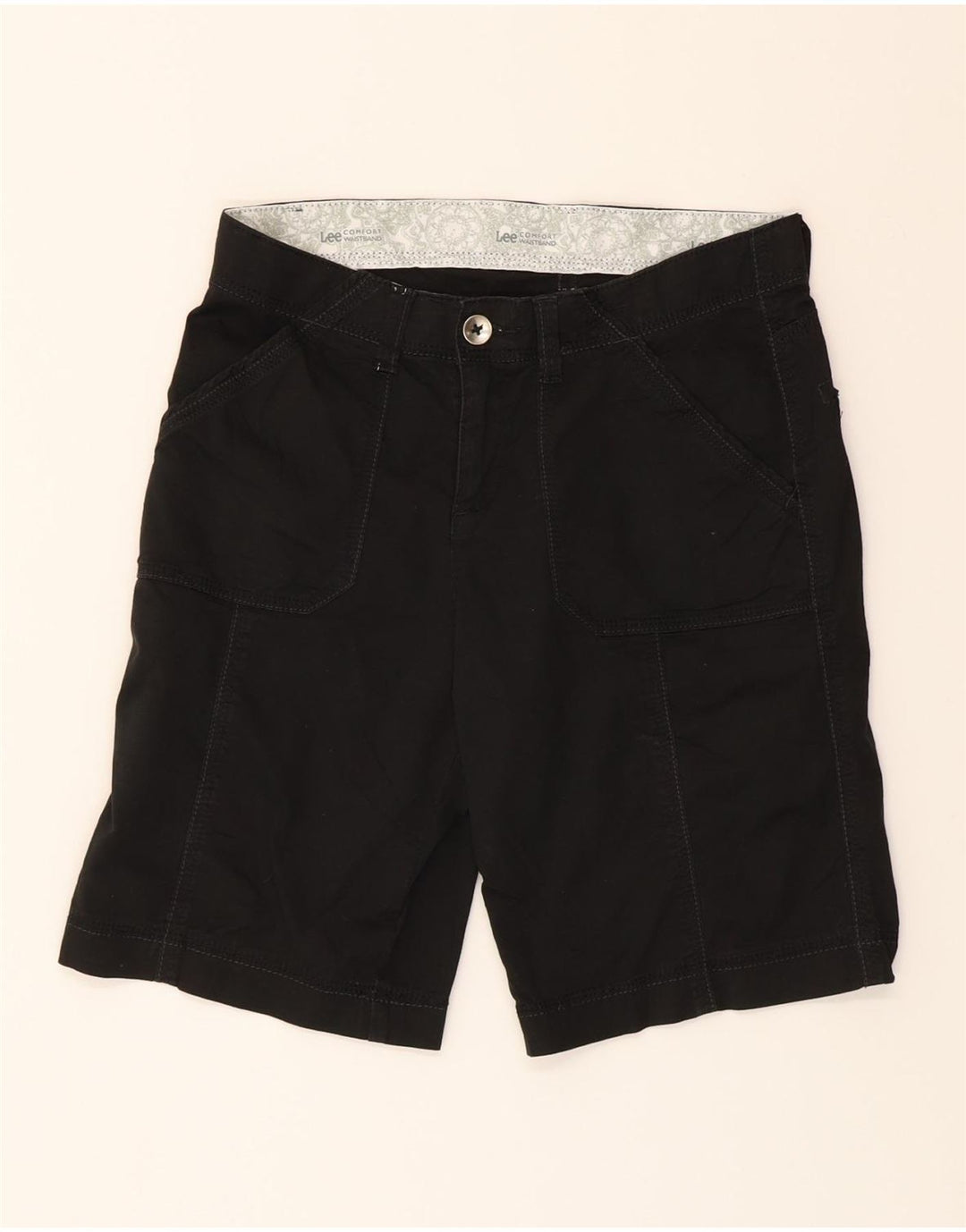 LEE Womens Comfort Fit Chino Shorts Medium W30  Black Cotton Vintage Lee and Second-Hand Lee from Messina Hembry 