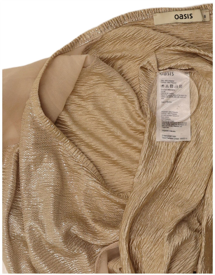 OASIS gornji dio ženske dugačke prevelike bluze UK 10, mali zlatni poliester