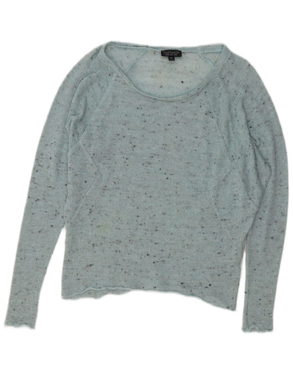 Topshop veliki ženski džemper s veznim izrezom UK 10 Small Blue Flected