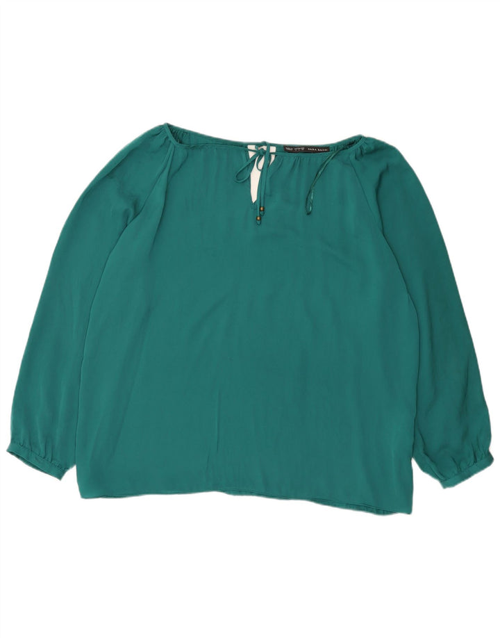Zara ženska prevelika bluza UK 16 veliki zeleni poliester