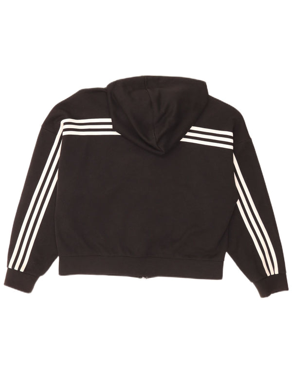 Adidas ženski kratki pulover s kapuljačom s patentnim zatvaračem UK 12/14 srednje crna