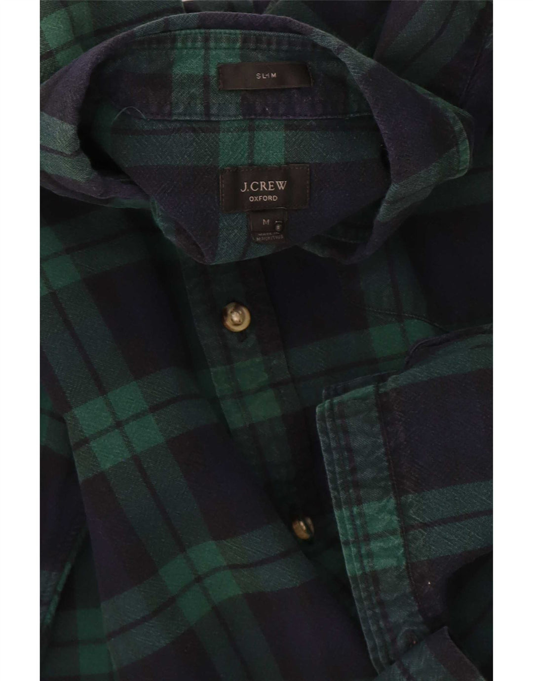 J. Crew muška Oxford tanka flanelska košulja srednje zelene kare