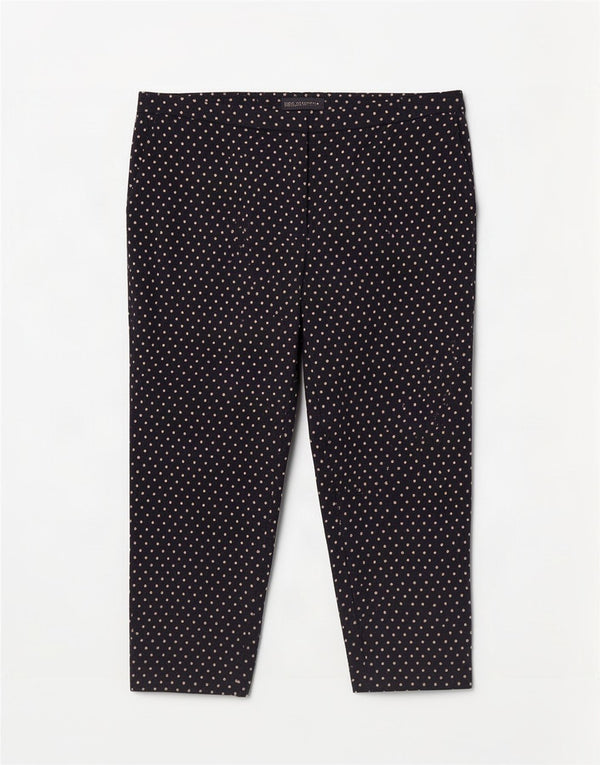 Marks & Spencer ženske chino hlače UK 20 2XL W40 L26 tamnoplave na točkice