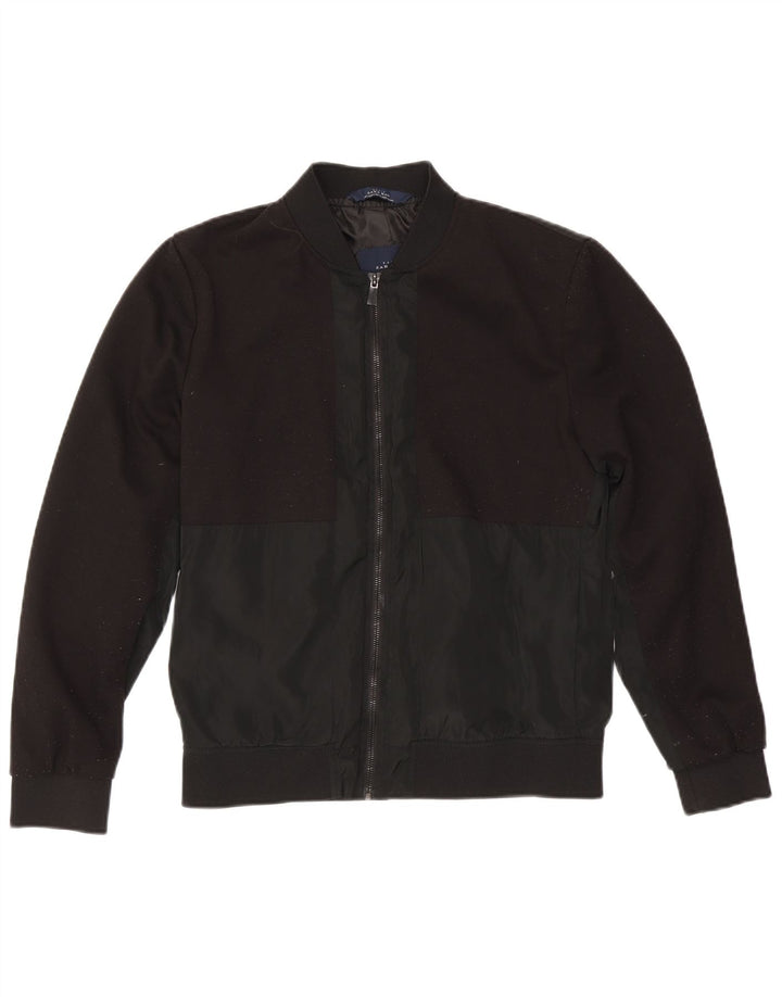 Zara muška bomber jakna UK 40 veliki crni poliester