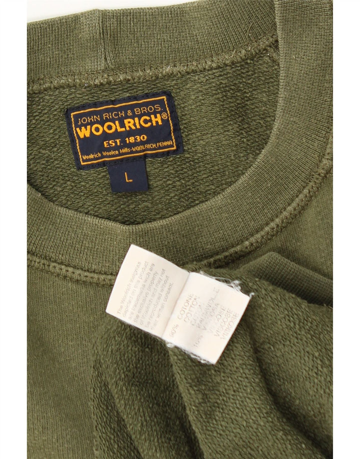 Woolrich muška majica s grafičkim motivima, veliki zeleni pamuk