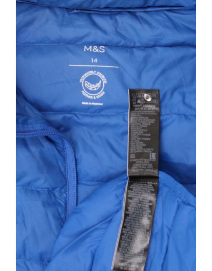 Marks & Spencer ženska podstavljena jakna UK 14 Large Blue Polyamide