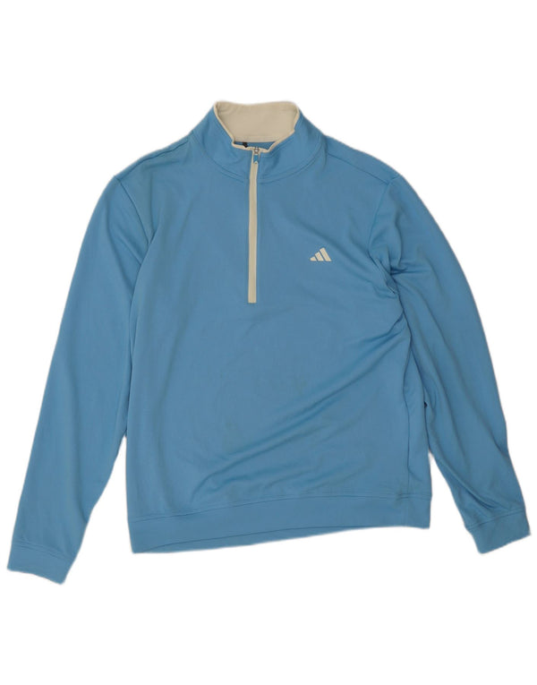 Adidas muška pulover trenirka s patentnim izrezom, srednji plavi poliester
