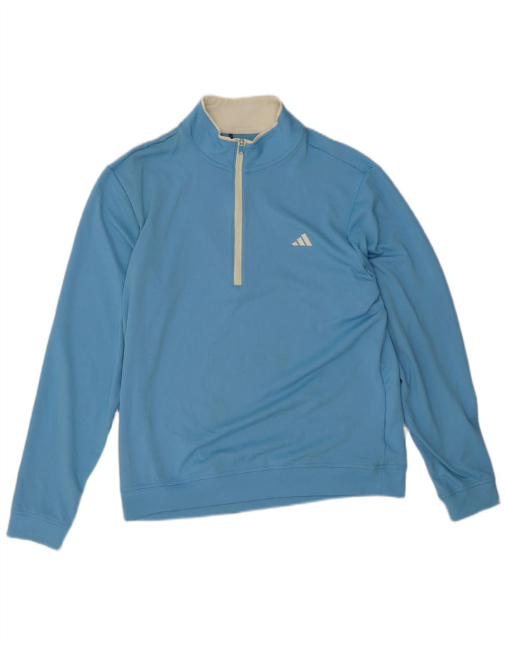 Adidas muška pulover trenirka s patentnim izrezom, srednji plavi poliester