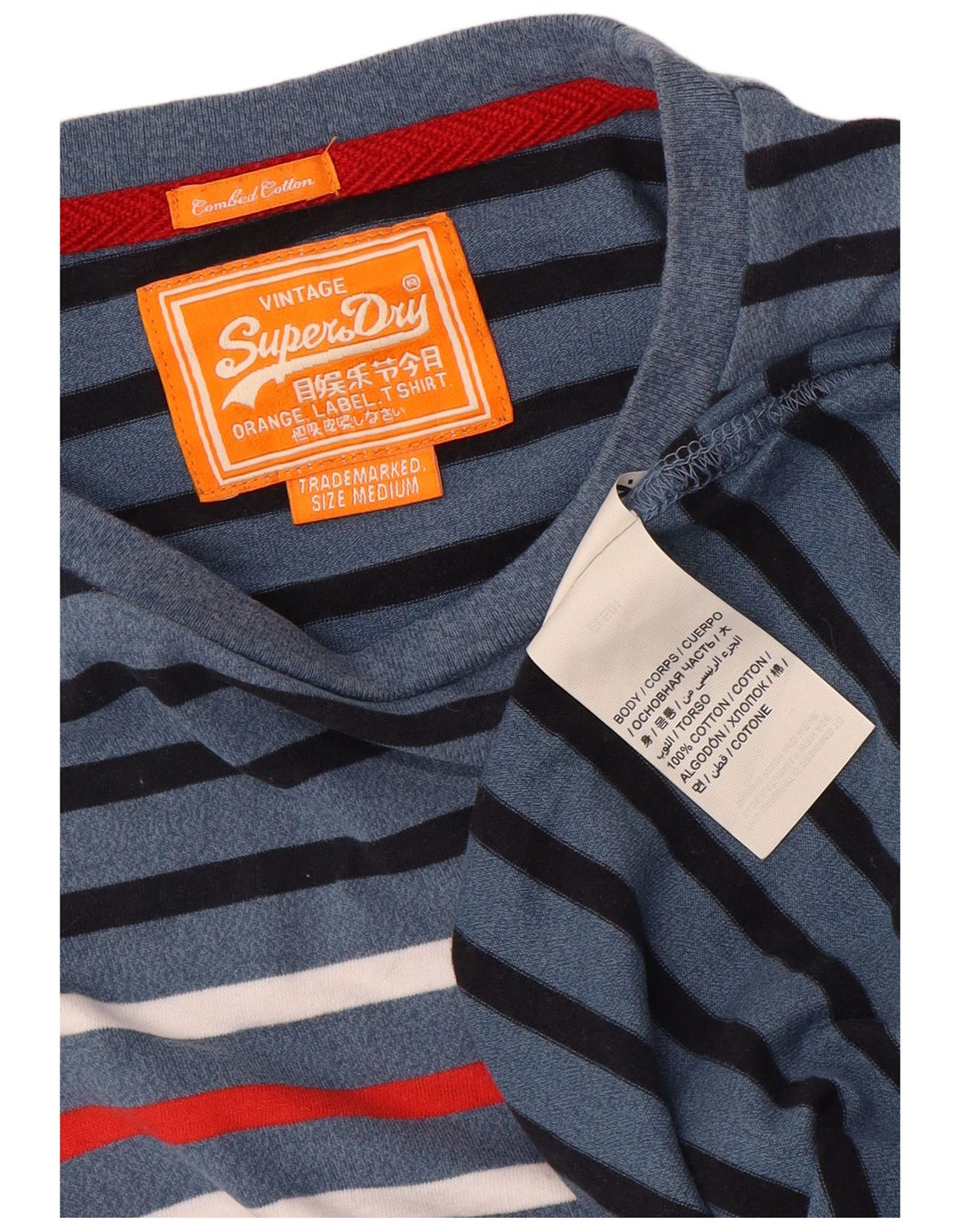 Superdry muška majica kratkih rukava Srednji tamnoplavi pamuk na pruge
