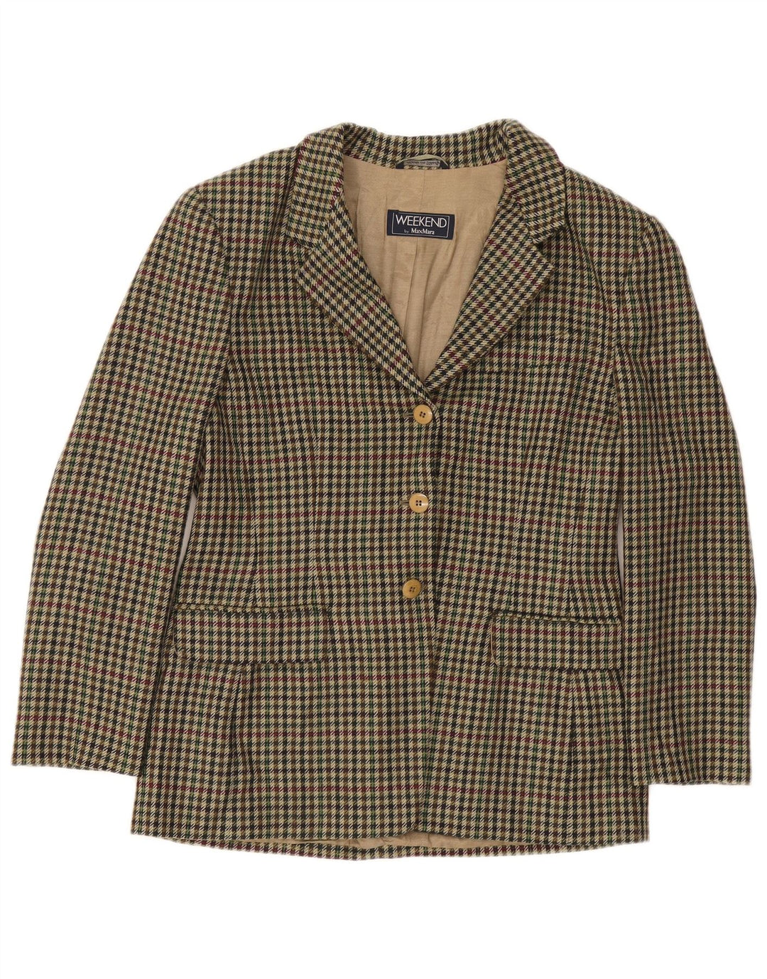 Max Mara ženska vikend jakna jakna UK 16 velika zelena houndstooth