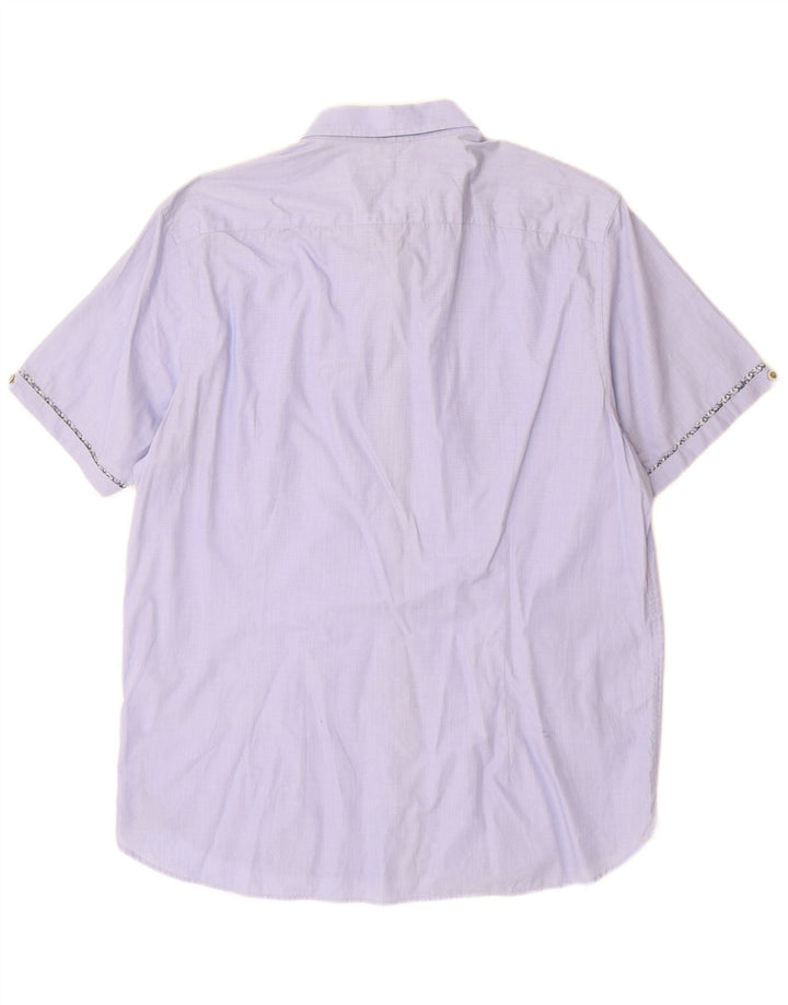 Ted Baker muška majica kratkih rukava veličina 5 XL plavi pamuk