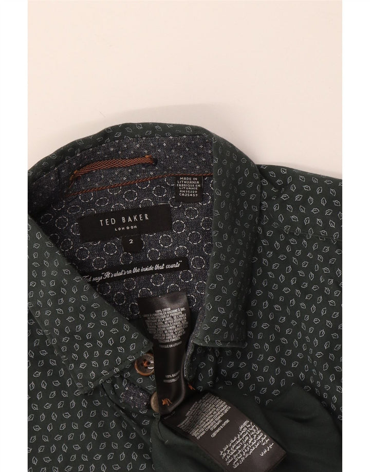 Ted Baker muška košulja veličina 2 Mala zelena geometrijska pamuk