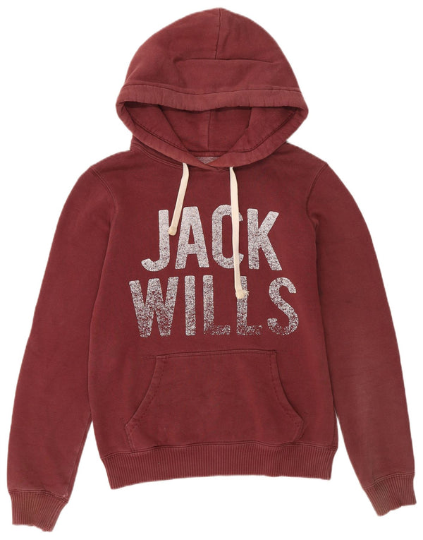Jack Wills Ženska majica s kapuljačom s kapuljačom UK 8 Mali pamuk crvene boje