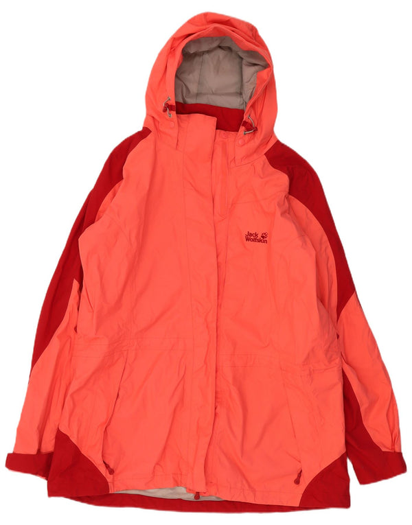 JACK WOLFSKIN Ženska kišna jakna s kapuljačom UK 22/24 2XL Pink Colourblock