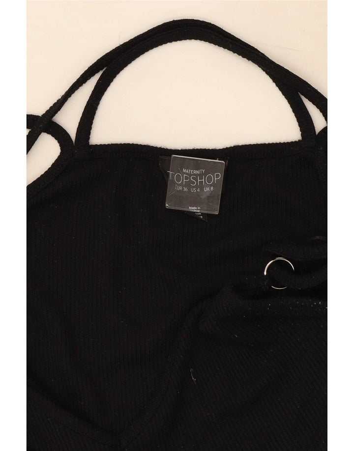 Topshop ženska slip haljina UK 8 Mala crna poliesterska